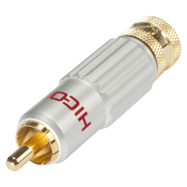 39204 Hicon CM13-RED Cinch/RCA - Kabelstecker grau/rot