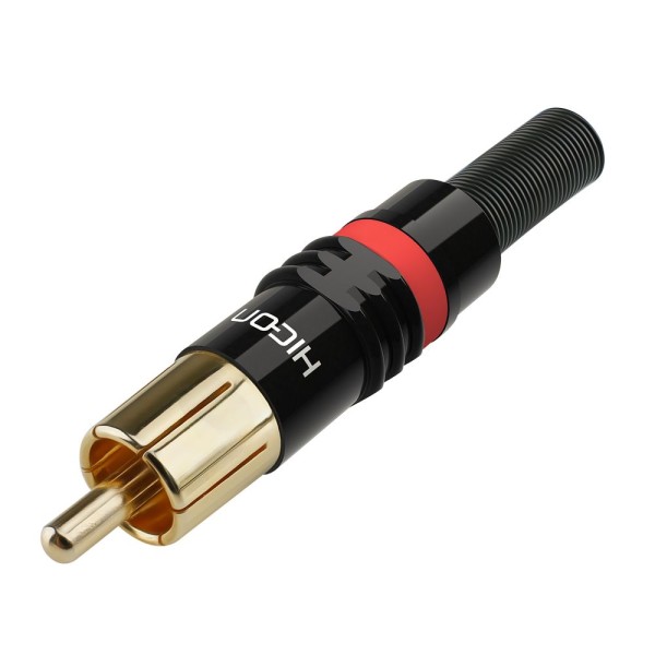 39207 Hicon CM03-RED Cinch/RCA - Kabelstecker schwarz/weiß